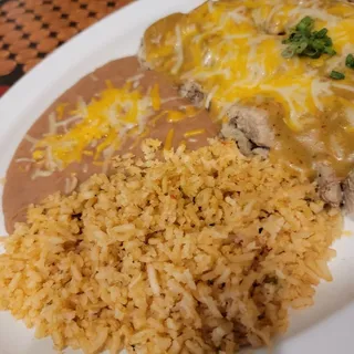 8. Chunks of Green Chile Pork Combination Platter