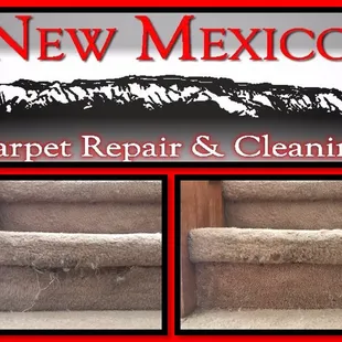 This pet damaged stair was repaired by our technician at New Mexico Carpet Repair and Cleaning.