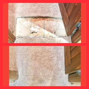 Before and after photos of a bonded insert by New Mexico Carpet Repair and Cleaning.