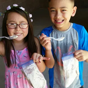 Enjoying their hard work