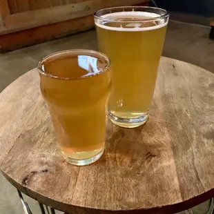 two glasses of cider