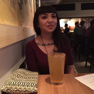 Enjoying an apricot cider, and I have an uppercut ipa.