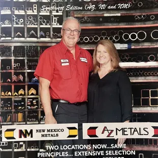 Owners of New Mexico Metals in Albuquerque and AZ Metals in Mesa, AZ, Doug &amp; Jill Cone #Albuquerque #metalsupply