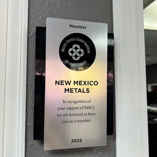 We are a proud member of MSCI! #metalsupply