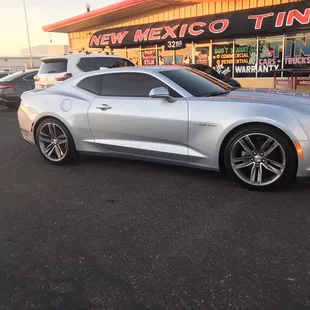 2018 Chevy Camaro Tinting in 12% SolarGard Galaxie #camarotinted #newmexicotint