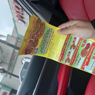 Gave me a menu but I can't get any of these prices or the prices inside store . Pathetic