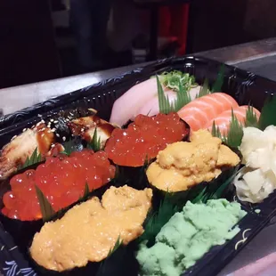 sashimi, sushi, sushi and sashimi, food