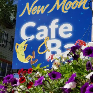 a sign for a cafe