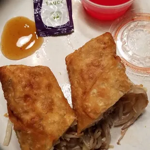 Vegetable egg roll 1.39 with a Watery, + too sweet on sauce. So I used panda express plum sauce.  ( it pays to grab extra) ;)