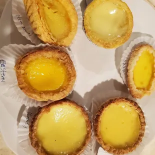 Egg tart sampling from several Chinatown spots including Eastern Bakery.