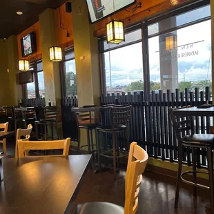 a view of the dining area