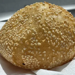 a bun with sesame seeds