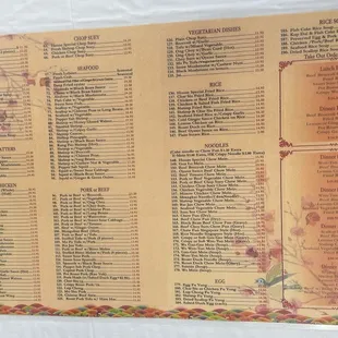menu