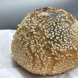 a bun with sesame seeds