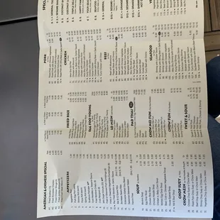 New menu