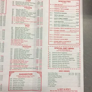 menu