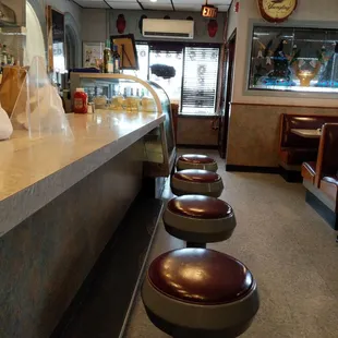 the interior of a diner