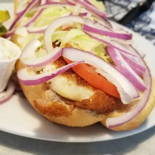 Fried Flounder hoagie