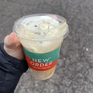 Iced birthday cake latte