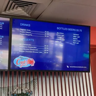 menus and prices