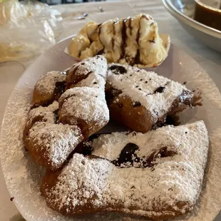 Beignets with vanilla ice cream.  Note:  only on weekends