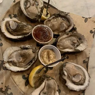 Raw oysters for happy hour