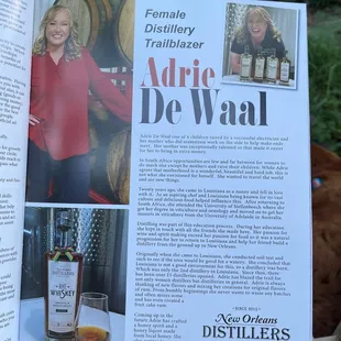 Adrie De Waal, Female Distiller that took us on our tasting tour.