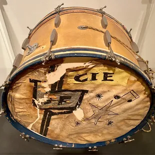 Bass drum played by Josiah "Cle" Frazier - c. 1970s - New Orleans Jazz Museum
