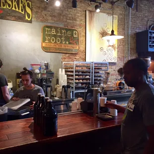 Hydrating at the donut shop!