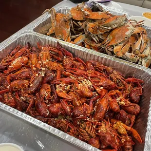 Live Crawfish and Blue Crabs