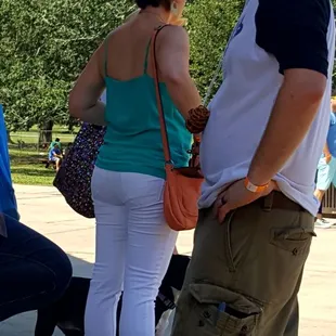 A guy had a pretzel necklace on. What a genius!