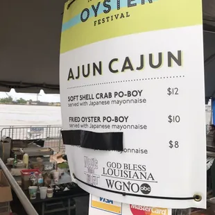 a sign for the oyster festival