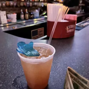 This cute little bar made us special ghost drinks