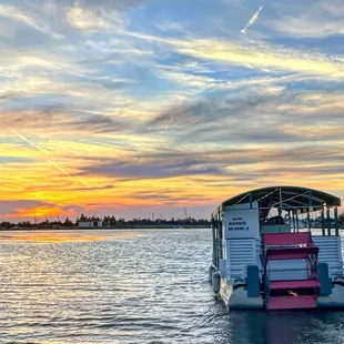 Sunset views on the pedal barge.