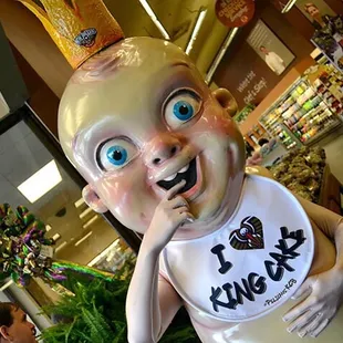 Scary Pelicans king cake mascot IIIIISSSS BBBBAACCKKK