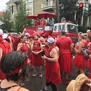2018 Red Dress Run: Red Fire Truck from NewOrleansPartyTruck.com