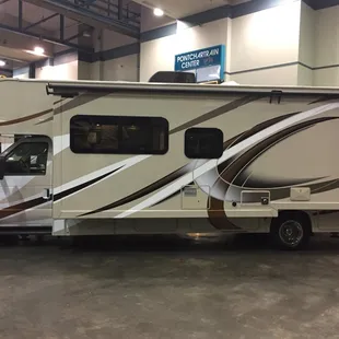 Class C motorhome with a super-slide