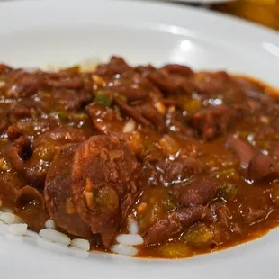 Red Beans and white rice. Delicious!!