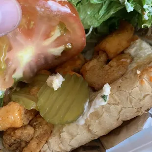 Veggies and Shrimp Po-Boy