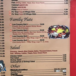 PO Boy  Family Plates  Salads