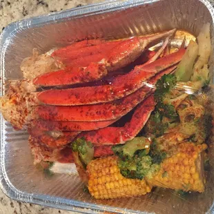 Steamed King crab legs