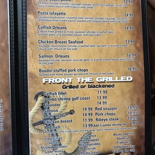 the menu