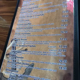 the menu