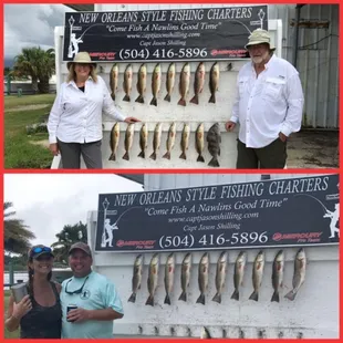 Today one crew stayed dry and the other not so much. That's New Orleans fishing for ya at this time of year...