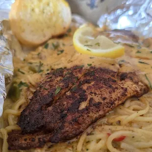Bayou Redfish - in a creamy crawfish sauce ...