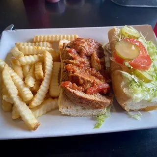 Big B's Meatball Po Boy & Fries