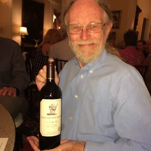 Peggy won the door prize. A bottle of Stag&apos;s Leap Wine Cellars Cask 23 cab