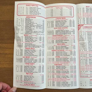 Updated menu