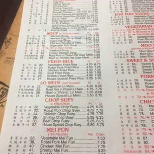menu