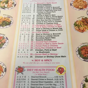 menu